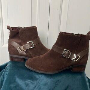 Essex Lane Brown Ankle Boots with Suede Finish